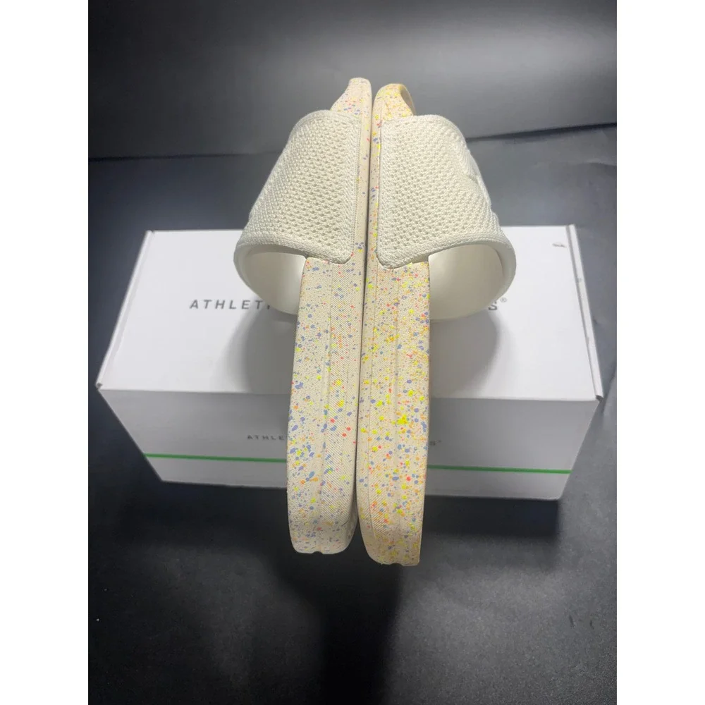 APL Mens Big Logo TechLoom Slide Pristine Neon Speckle Sandals Size‎ 10